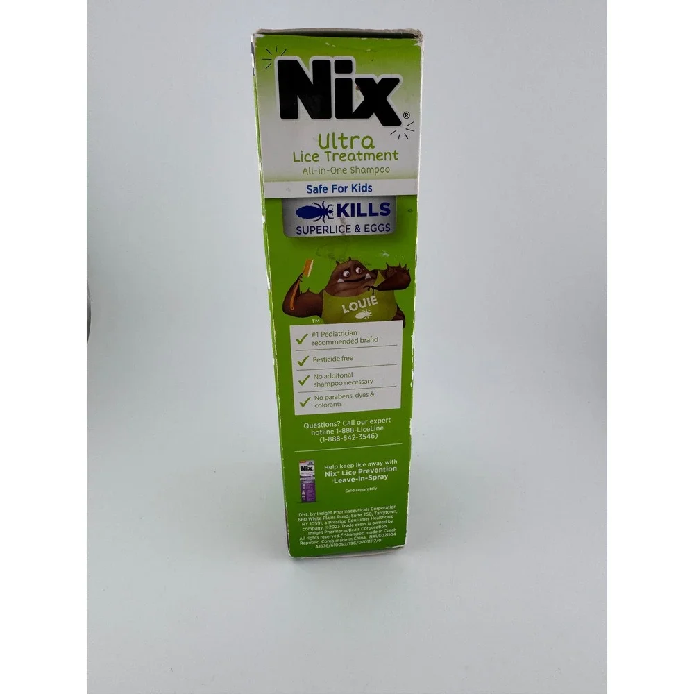 Nix Ultra Lice Treatment All-in-One Shampoo‎ Safe For Kids Kills Superlice Eggs